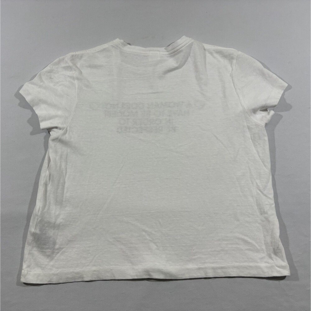 Re/Done x Hanes Shirt Womens Boxy Tee Cotton Crop White Crew Feminist Sz M USA - Picture 7 of 9
